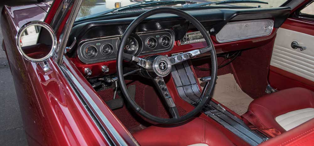 Image of a vintage sports car interior
