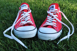 Image of sneakers on grass